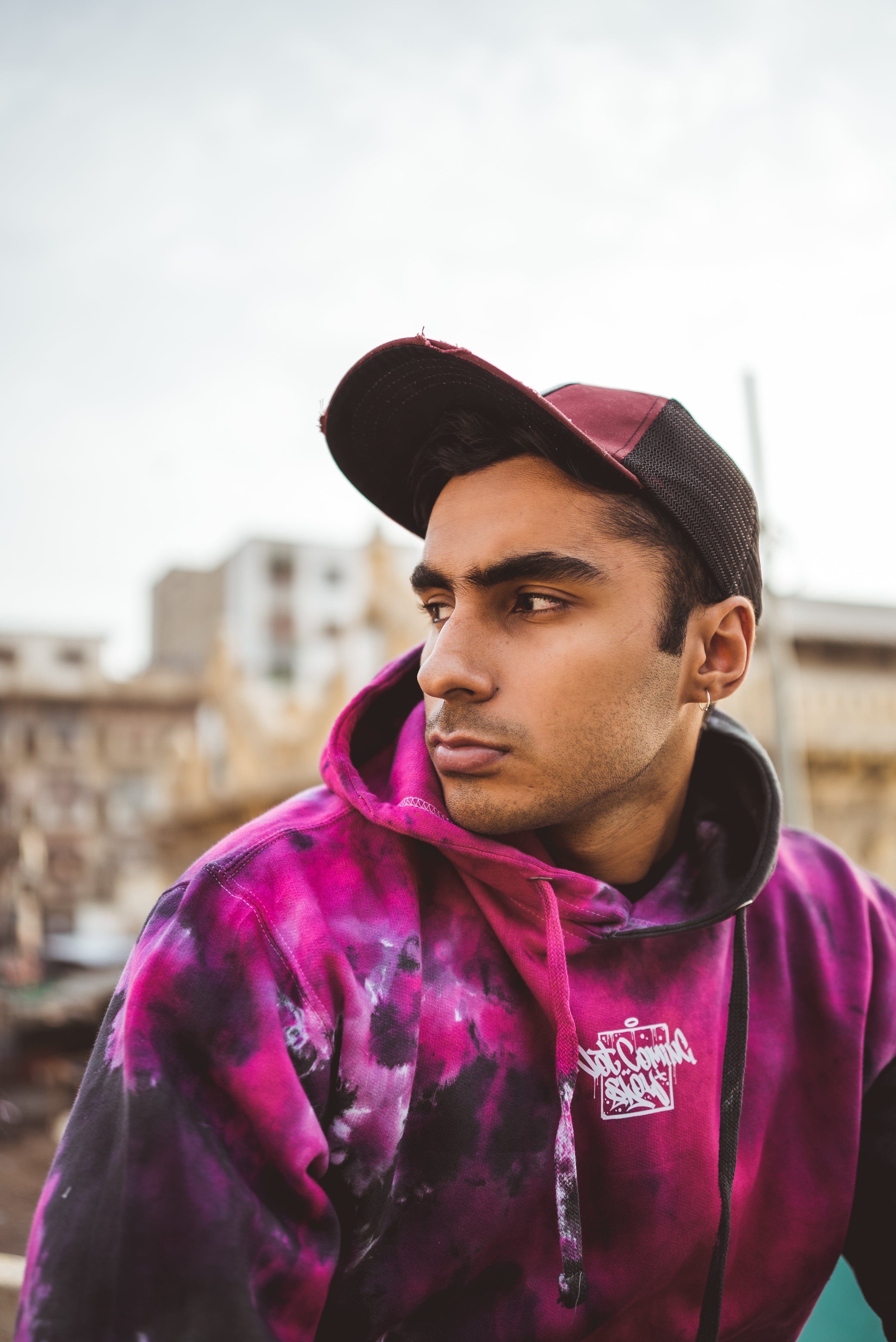 Pink tie dye hoodie mens online